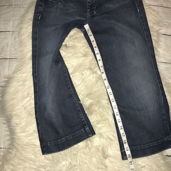 7 For All Mankind 7FAM Dojo Cropped Capri Denim Jeans Embroidered 7s Sevens 25 - Picture 6 of 7